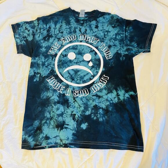 Gildan The Emo Night Tour Have A Sad Night Tie Dye Teal Black T-Shirt Unisex M - Picture 1 of 4
